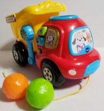 VTech Pull Behind Drop and Go Dump Truck WORKS 2 Boulders 