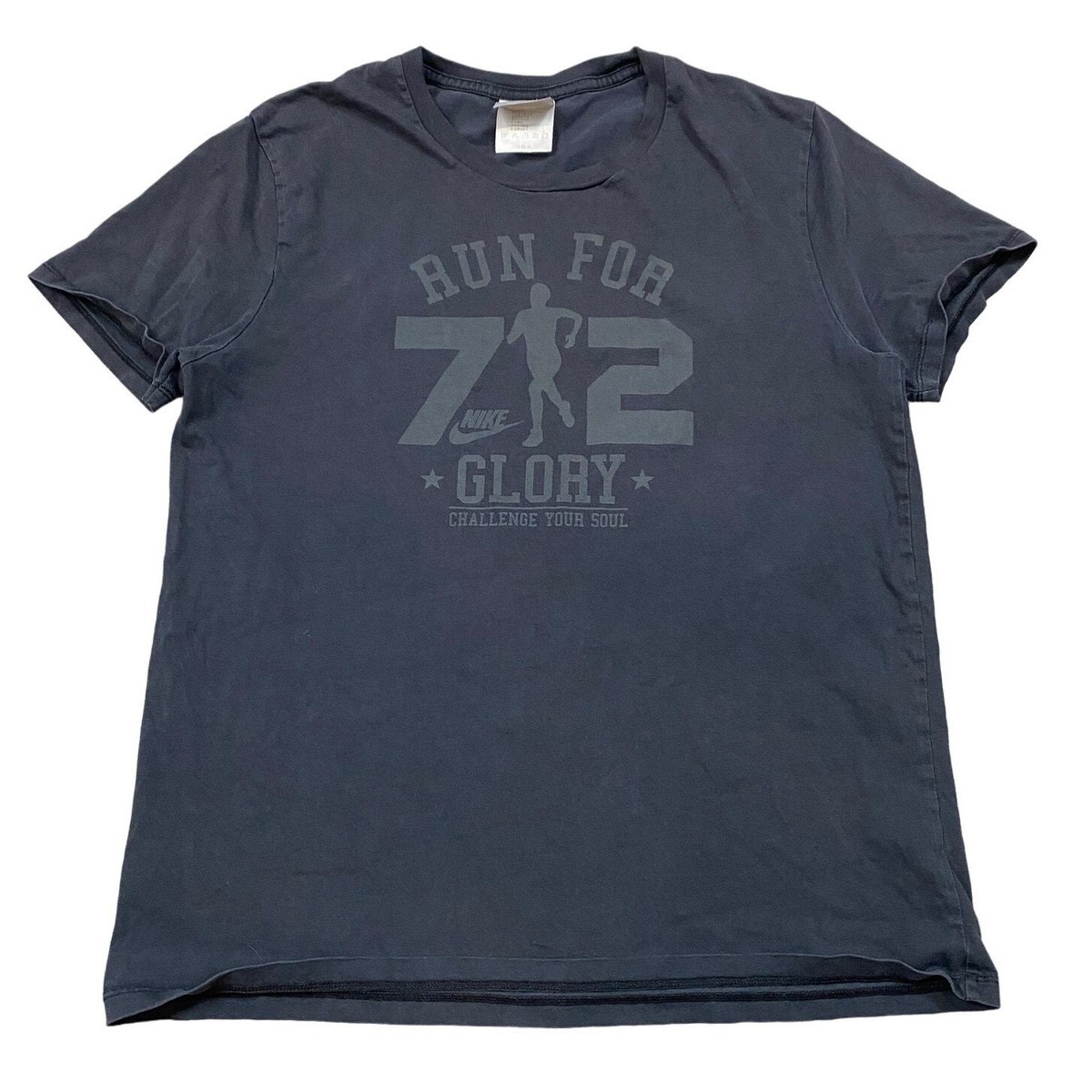 Rare Vintage Nike Silver Japanese Tag Y2k Run For Glory T Shirt 