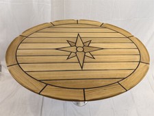 Boat Oval Teak Table Top 440x580/600x800mm 17.3x22.8/23.6x31.5 Inch Marine RV