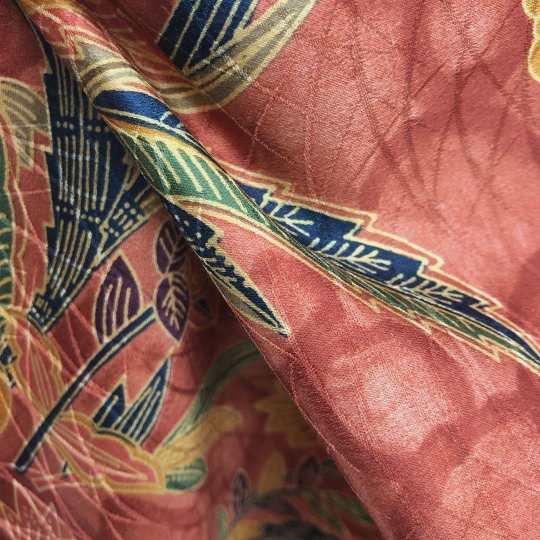 JAPANESE KIMONO FINE PATTERN SYNTHETIC FIBER VINTAGE ANTIQUE Z5686
