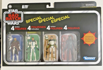 HASBRO STAR WARS VINTAGE COLLECTION 3.75'' THE BAD BATCH 4-PACK SP CLONE TROOPERS
