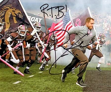P.J. Fleck Reprinted autographed signed photo Western Michigan ROW THE BOAT PJ