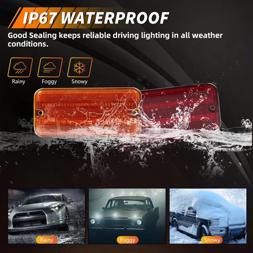 4X Luz de señalización lateral LED ámbar y roja para camioneta 85-95 Chevy G10 G20 GMC G1500 G2500 Foto 4 de 4