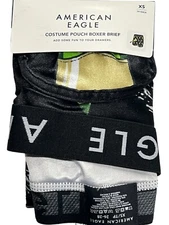 NWT AMERICAN EAGLE Costume Pouch Boxer Brief Sz XS-S-M-XXXL Black Champagne #34