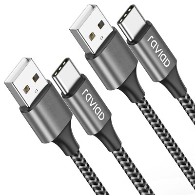 RAVIAD USB C Kabel [2Pack 2M] 3.1A Ladekabel USB C Schnellladekabel Nylon USB C