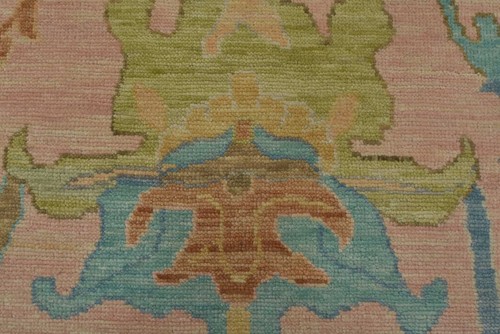 Anatolia Rug 9’2” x 12’1” Pink Wool Modern Hand-Knotted Oriental Carpet - Picture 9 of 15