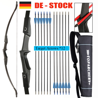 Bogenschießen 57  Takedown Recurve Bogen Pfeile Köcher RH/LH für die Jagd Ziel