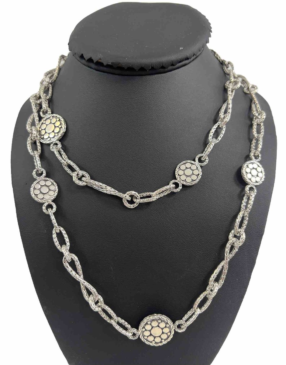 JOHN HARDY 925 STERLING SILVER DOT INFINITY LINK CHAIN STATION