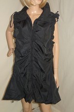 JERRY T BLACK SLEEVELESS ZIP UP DRESS SZ L NEW