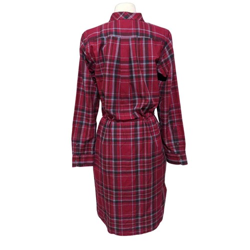 Lauren Ralph Lauren Women's Red Plaid Button Front Shirt Belted Dress Sz 10 new - Picture 5 of 9
