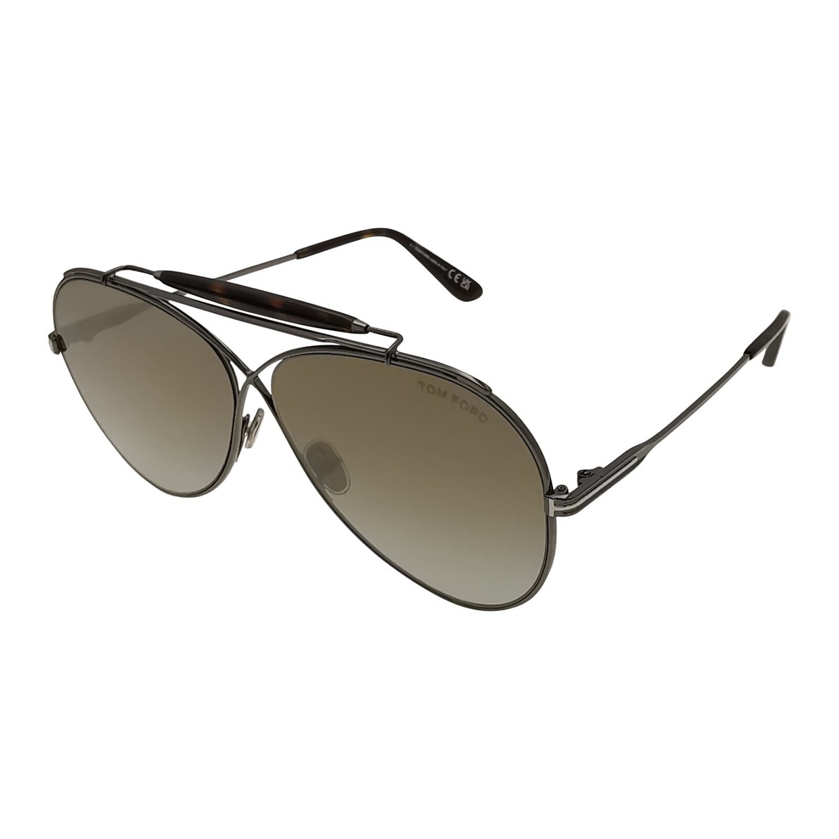 Tom Ford Pilot Sunglasses FT0818 TF 818 Holden 08G Gunmetal Brown