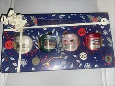 Image of YANKEE CANDLE CHRISTMAS THEME 4 VOTIVE SAMPLER CANDLES GIFT SET