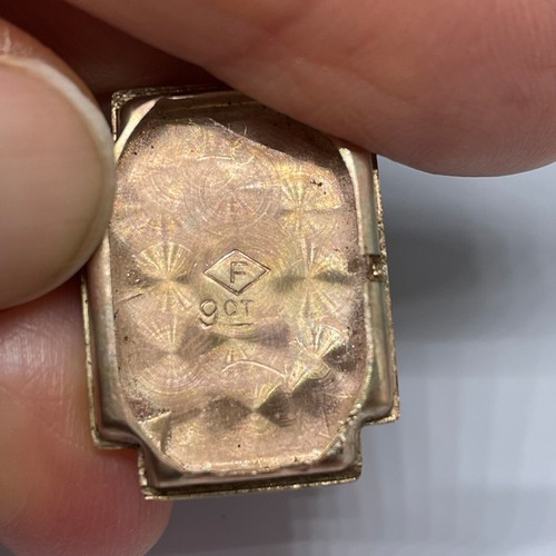 SCRAP GOLD 9K YELLOW GOLD RUBIES BROOCH WATCH ! or RESTORE! - Picture 6 of 7