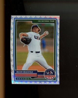 2023 Panini USA Stars & Stripes Prizm White Stars #4 Mason Brassfield #d 54/99