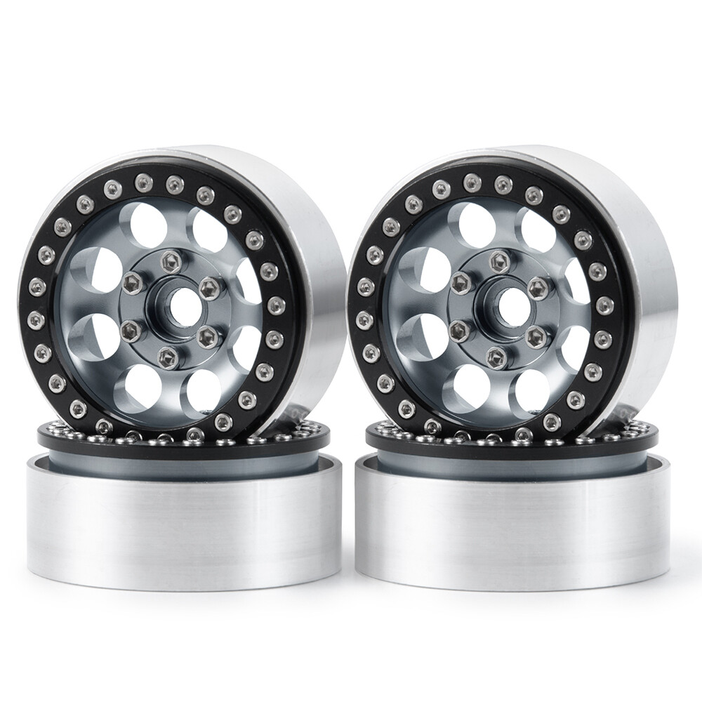 4PCS 2.2" Aluminum Beadlock Wheels For 1/10 RC Crawlers - Blue/Black