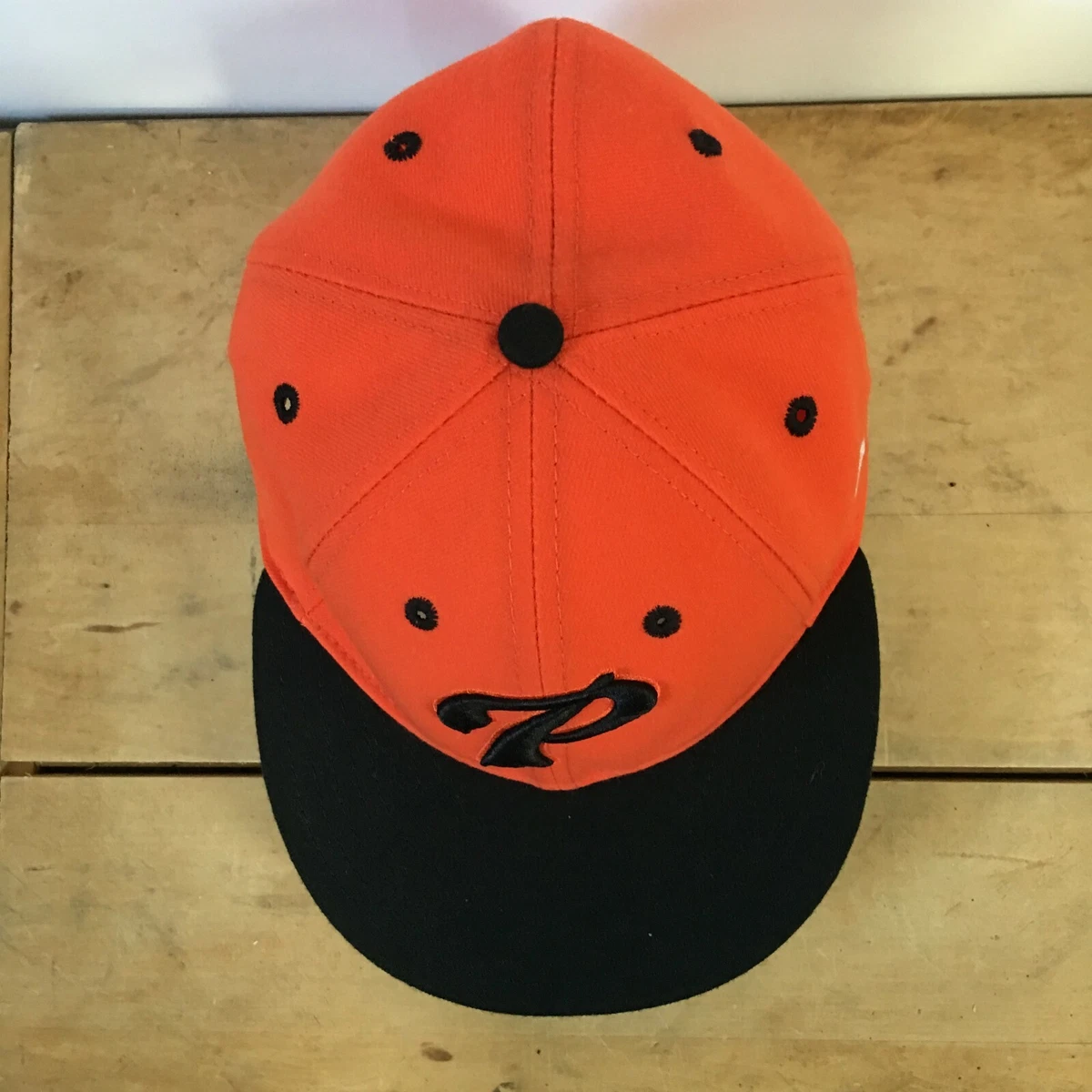 Orange and black fitted cheap hat