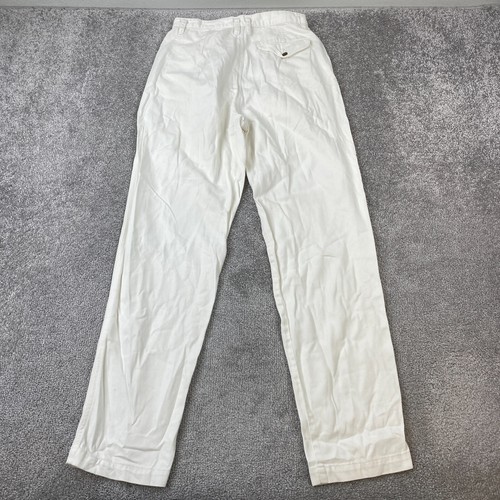 Lizwear Straight Chino Pants Women's Size 10 White High Rise Pleated Casual - Picture 6 of 13