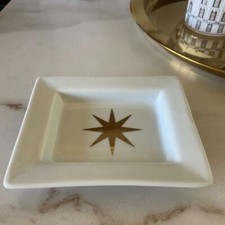 NEW INDIA JANE GOLD STAR PIN CHANGE TRAY DISH PLATE HOME INTERIORS CERAMICS