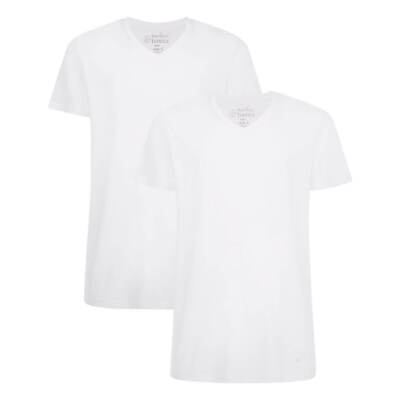 Bamboo Basics T-Shirt V-Neck Velo - Optical White - 2-Pack