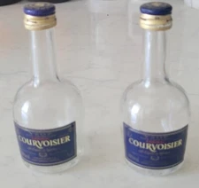 (2) VSOP Courvoisier Cognac 5cl Clear Glass Bottle France Travel size