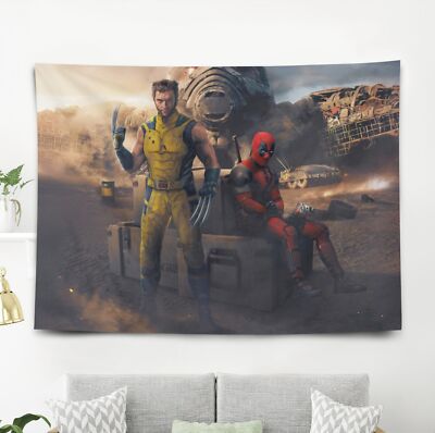Deadpool vs Wolverine Tapestry Wall Decor Wall Hanging for Bedroom 5x3ft