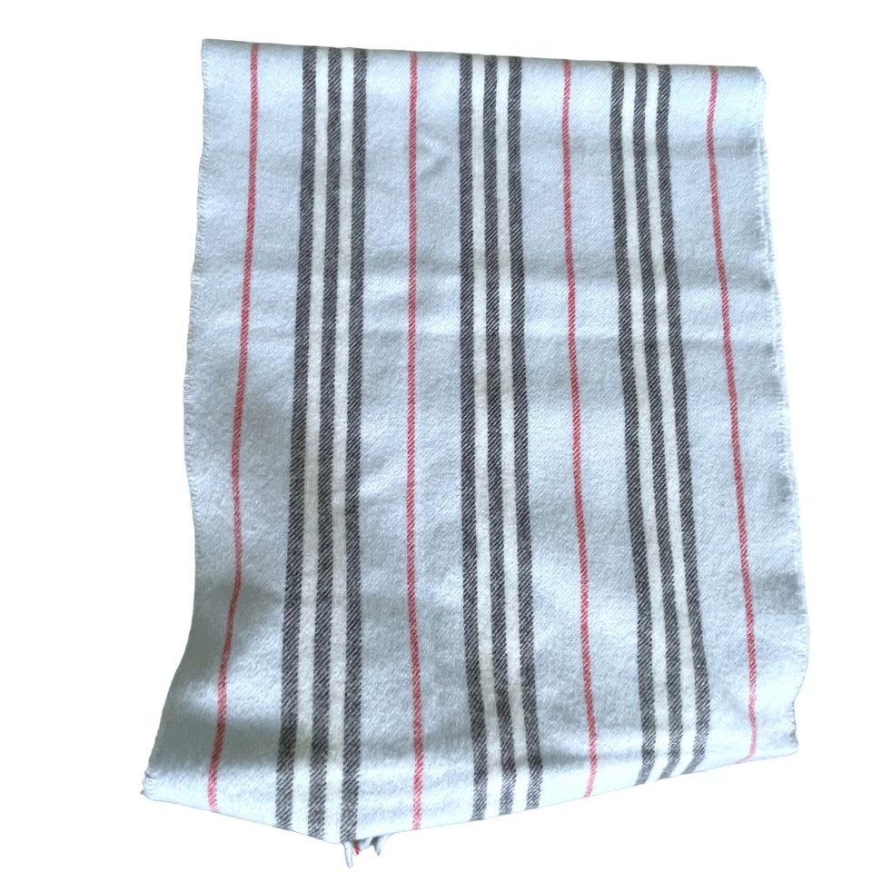 Шарф Burberry Small Icon бледно-голубой в полоску кашемир и шерсть шелк, 168 см X 30 см - Изображение 4 из 4