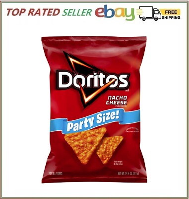 Doritos Nacho Cheese Tortilla Chips, Party Size, 14.5 oz Bag