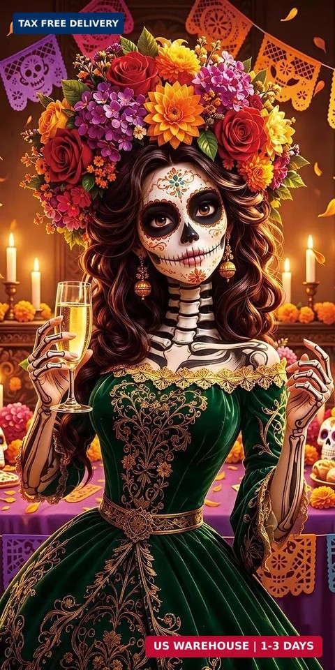 Day of The Dead Door Cover Dia De Los Muertos Door Banner Sugar Skull ...