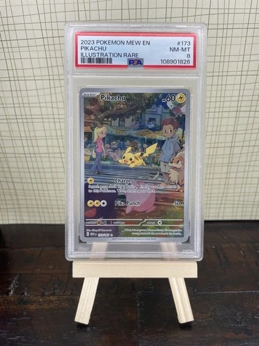 2023 Pokémon Pikachu Illustration Rare #173 – PSA 8 NM-MT – Mew Promo English