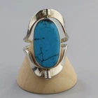 Vintage Southwest Turquoise and Sugilite Reversible Sterling Silver Size 8 P