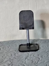 Tzumi Adjustable Phone Stand – Black Metal Base Holder (Phone & Case Not Include