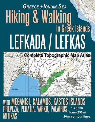 Lefkada / Lefkas Complete Topographic Map Atlas 1: 25000 Greece Ionian Sea Hikin