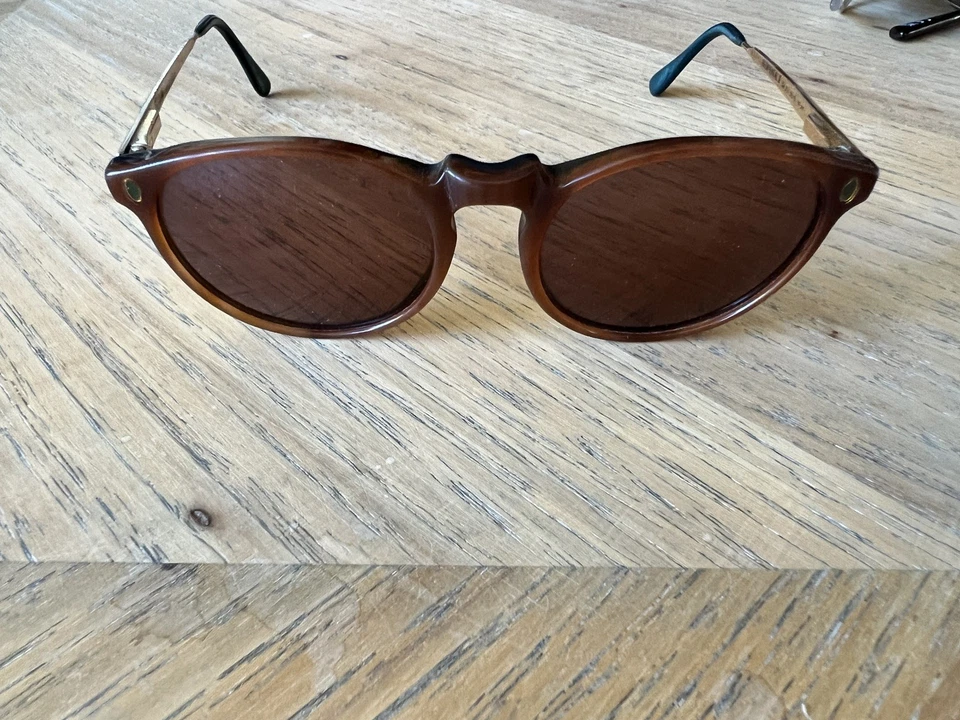 Óculos de sol vintage Faconnable tartaruga verde/marrom - Imagem 2 de 4