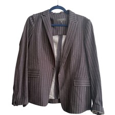 Rag Bone New York Navy Pinstripe Cotton Blazer Jacket Size 10