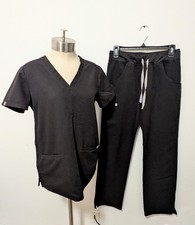 FIGS Womens Scrubs Pants Top Set Technical Collection XS Black Nurse Medical