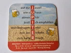 Old beer mat Jupiter brewery Sinsheim Hoffenheimer Alla Hopp liqueur Sinsheim
