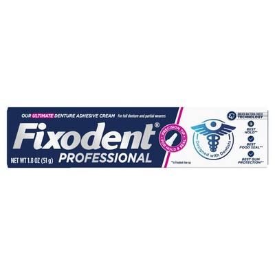 Fixodent Professional Ultimate Denture Adhesive Cream with Precision Tip 1.8 Oz