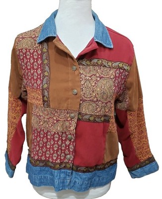 Bechamel Womens Blouse Size PM Quilted Lined Top Shirt Jacket Blazer VTG