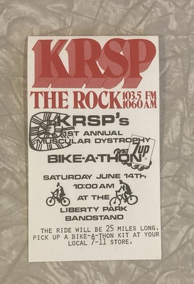 Vintage Utah Collectibles 1975 KRSP Chart Listings Bike-A-Thon Liberty Park