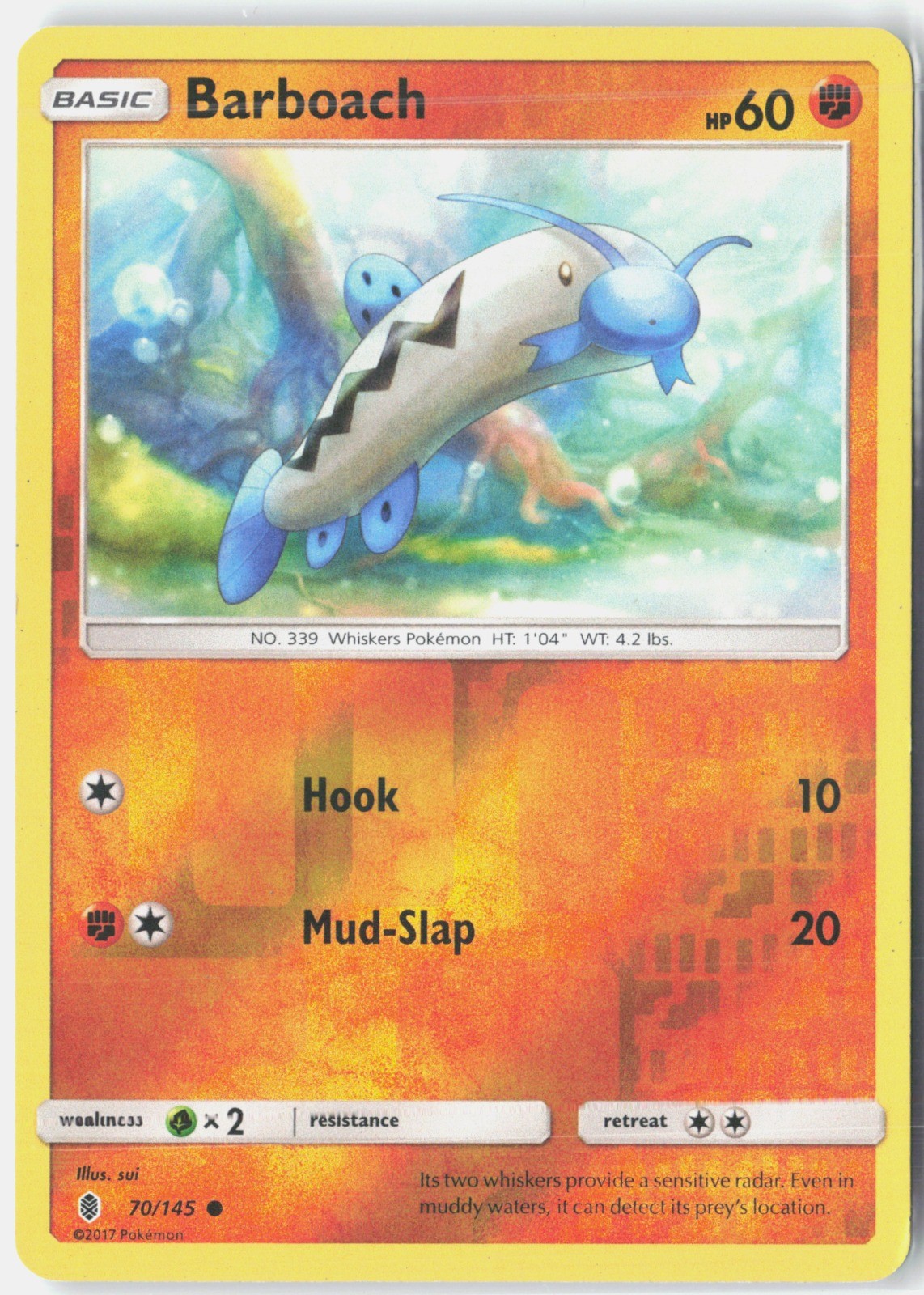 Barboach 70/145 SM - Guardians Rising Pokemon TCG Reverse Holo LP
