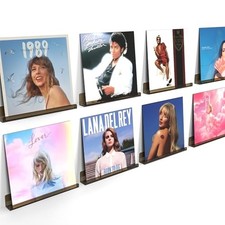 Vinyl Record Wall Mount Shelves, 12 inch Vinyl Holder, 8 Pack, Black