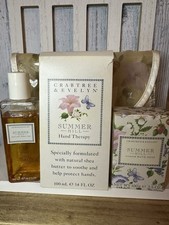 Crabtree Evelyn SUMMER HILL Gift Bag 3pc Set - Hand Therapy Lotion, Soap, Gel
