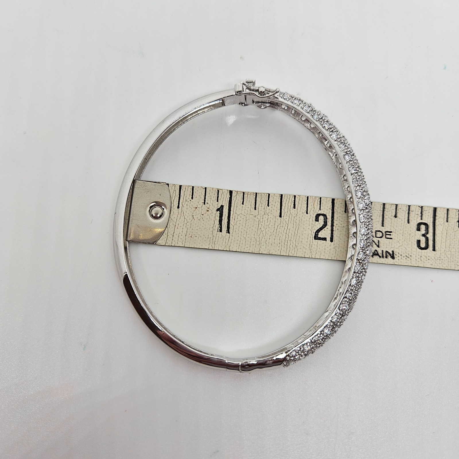 Sterling Silver Pave Setting Bangle bracelet - image 12