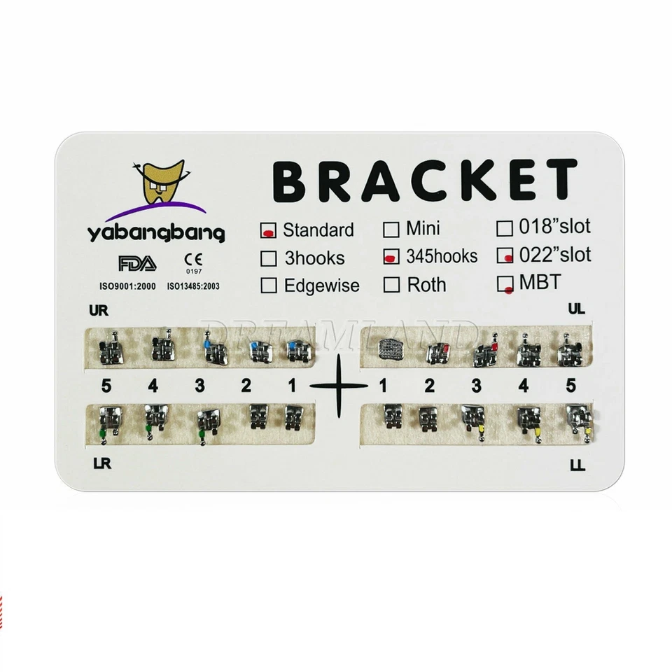 Brackets metálicos dentales brackets soporte de ortodoncia estándar MBT/Roth 3/345 ganchos Foto 4 de 4