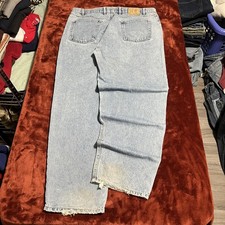 Vintage Bugle Boy Gold Crest Jeans Mens 38x32 Light Wash Baggy Wide Leg 90s