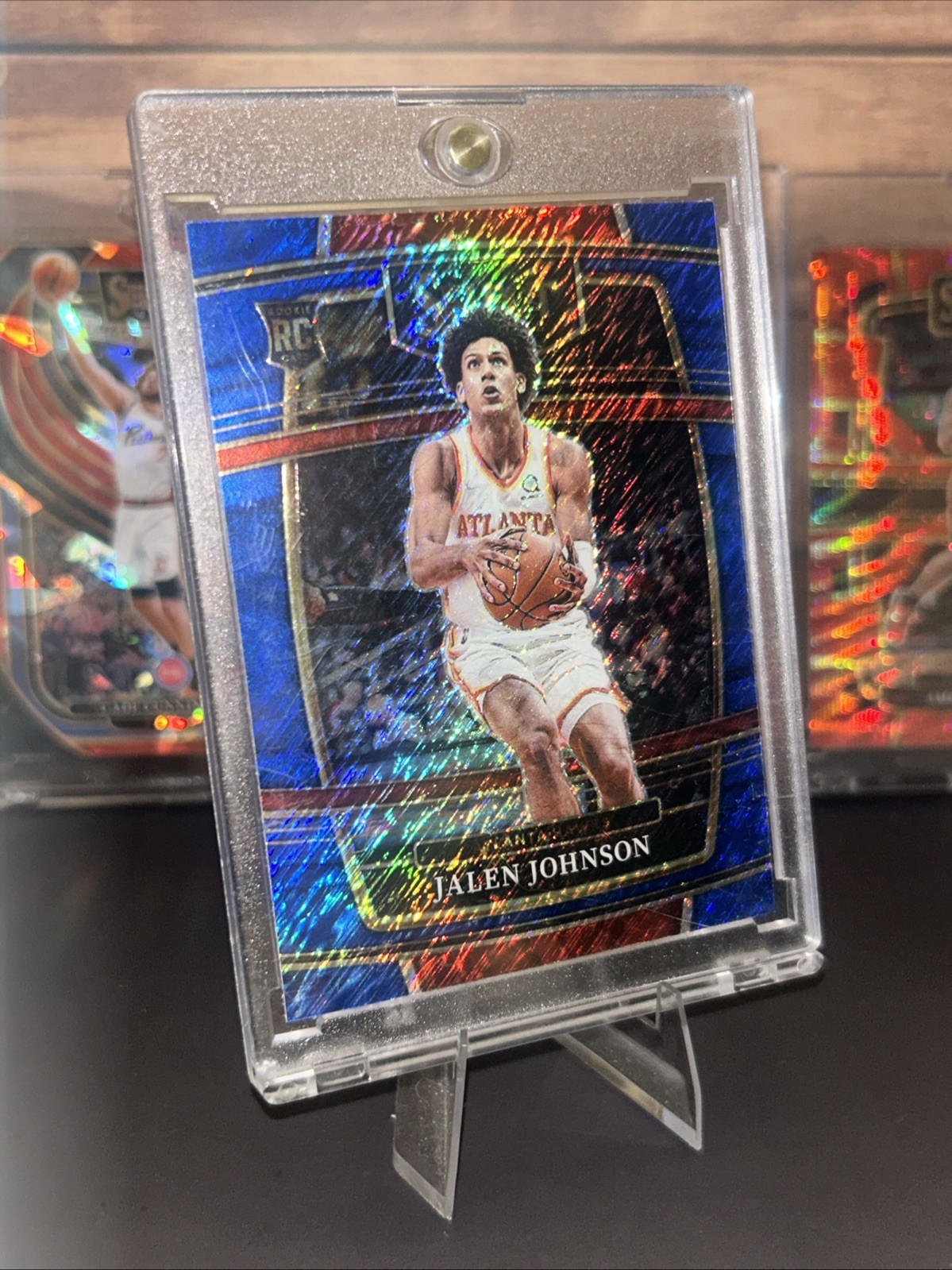 Jalen Johnson RC 2021-22 Panini Select Blue Shimmer Prizm #17 Hawks Rookie