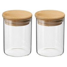 8.5 OZ Glass Jar with Airtight Lid, 2 Pack Glass Kitchen Container Clear Food...