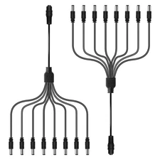 DC 1 Female to 8 Male Output Power Splitter Cable 21 Pcs 1 to 8 Plug DC CCTV
