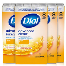 Dial Advanced Clean Antibacterial Bar Soap Gold 4oz 8 Large Bars