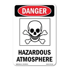 Hazardous Atmosphere ANSI Danger Sign Metal Plastic Decal